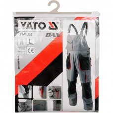 YATO Pantaloni de lucru cu bretele, gri, marimea L..